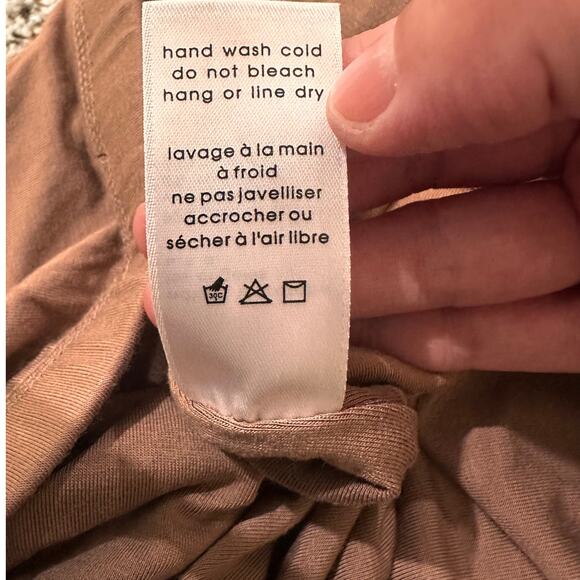 Naked Wardrobe Mocha Brown Straight Midi Bodycon Skirt Minimalist, M Like New - Picture 6 of 7